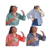 Makenzie’s - Vrouwen Lichtgewicht Gestreepte Longsleeve Blouse