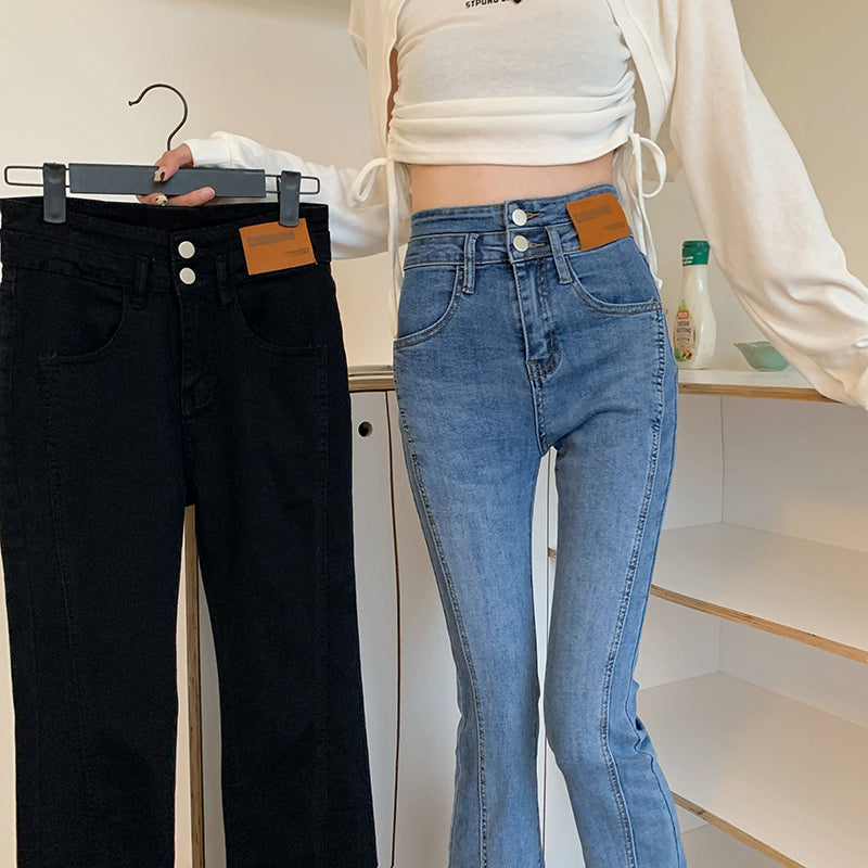 Emma’s - Vrouwen Hoge Taille Slim Fit Denim Broek