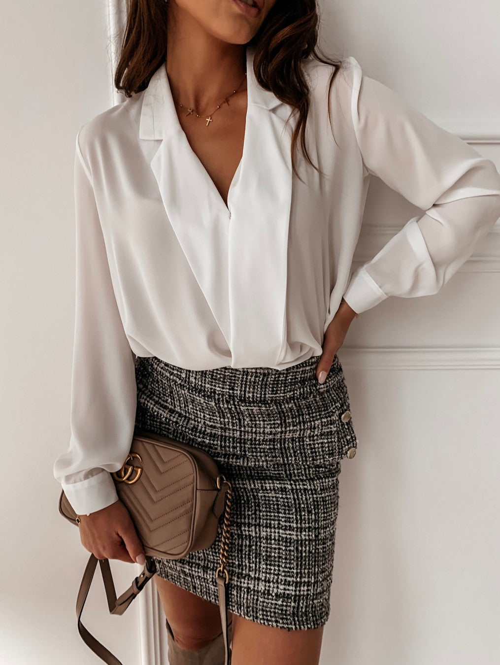Sandi’s - Vrouwen Effen V-Hals Longsleeve Top