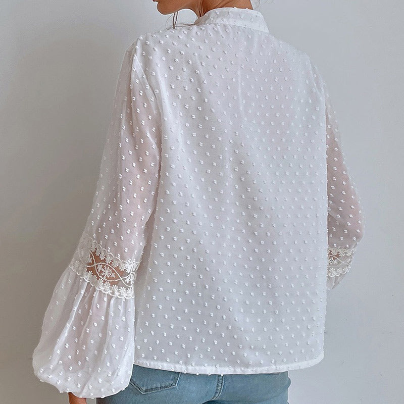 Sandi’s - Vrouwen Kanten Patchwork Blouse