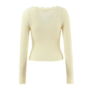 Eva’s - Vrouwen Retro Gebreid Vest met Kanten Kraag