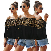 Romy’s - Vrouwen Luipaardprint Off-Shoulder Top