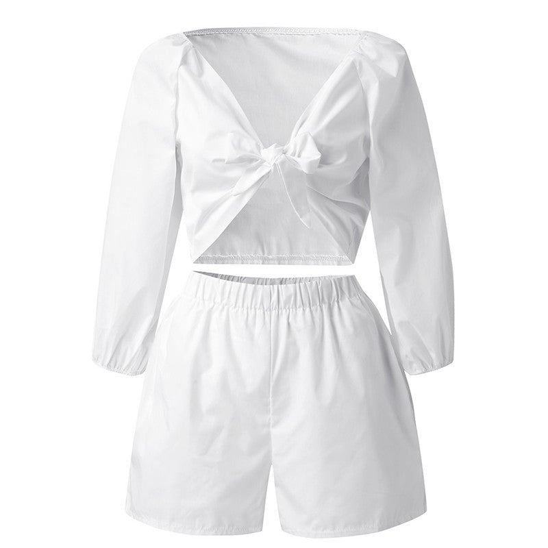 Luna’s - Vrouwen Tweedelige Set Top & Elastische Shorts met Wijde Pijp