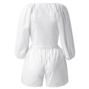 Luna’s - Vrouwen Tweedelige Set Top & Elastische Shorts met Wijde Pijp