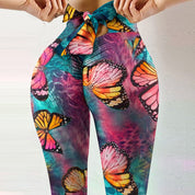 Leggings met vlinderprint in kleurrijke tinten vooraanzicht