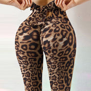 Legging met luipaardprint en strikdetail vooraanzicht