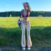 Luna’s - Vrouwen Hoge Taille Micro-Flare Broek