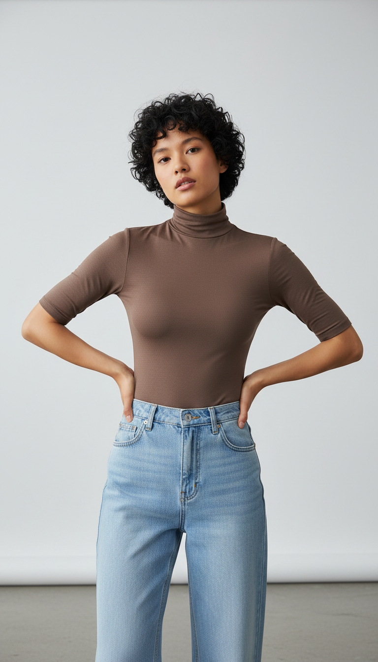 LaBellaa's Klassieke Slim Fit Col - Zwart