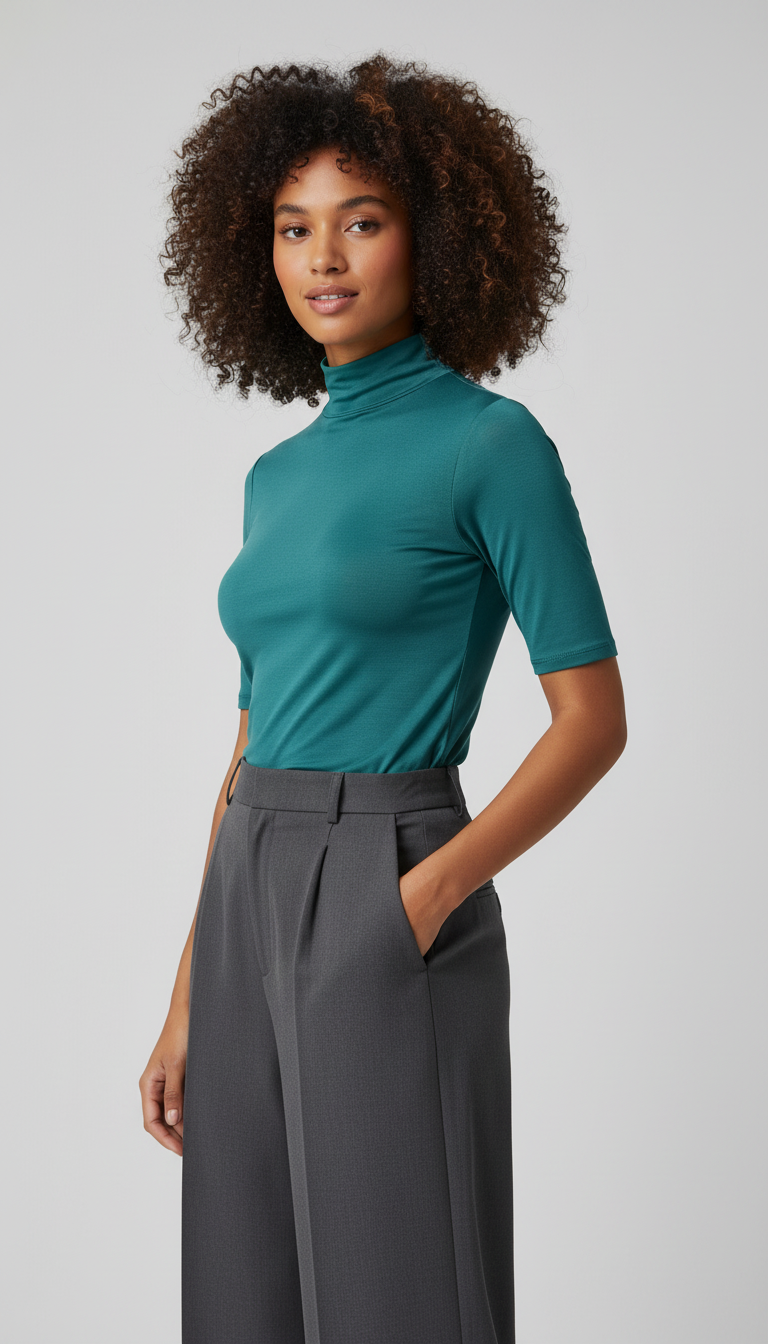 LaBellaa's Klassieke Slim Fit Col - Zwart