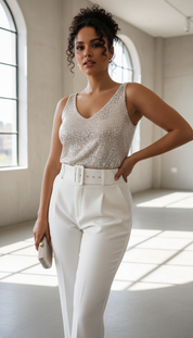 LaBellaa's Schitterende Pailletten Tanktop voor Feestelijke Avonden