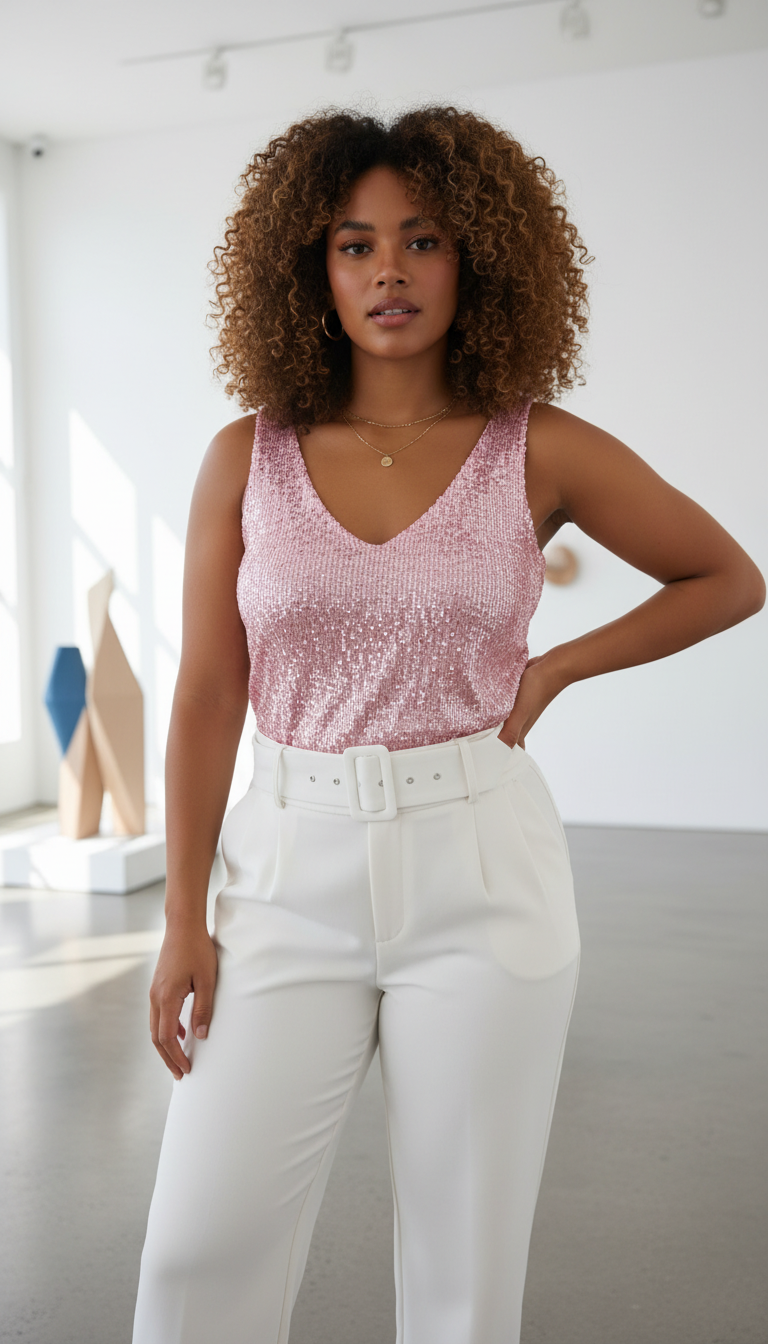 LaBellaa's Schitterende Pailletten Tanktop voor Feestelijke Avonden