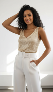 LaBellaa's Schitterende Pailletten Tanktop voor Feestelijke Avonden