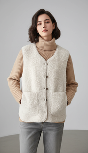 LaBellaa's Fleece Vest - Comfortabele Dames Gilet met Zakken