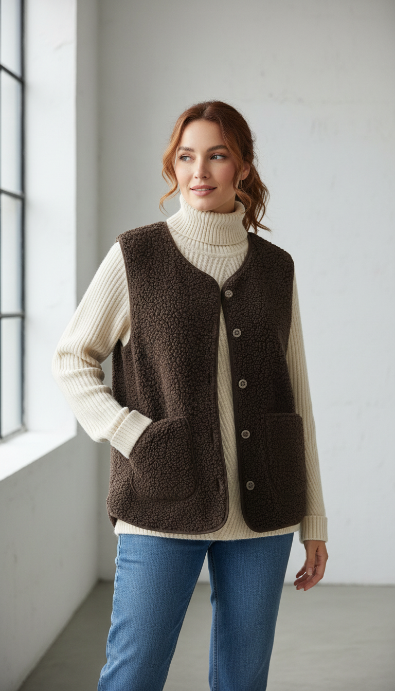 LaBellaa's Fleece Vest - Comfortabele Dames Gilet met Zakken