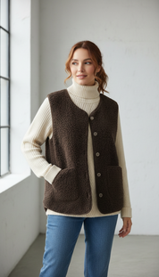 LaBellaa's Fleece Vest - Comfortabele Dames Gilet met Zakken