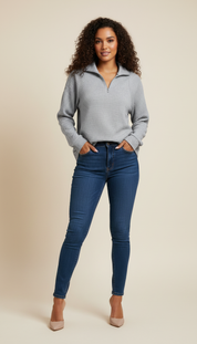 LaBellaa's Zachte Gebreide Pullover met Hoge Kraag voor Dames