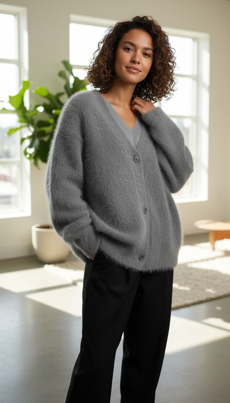 LaBellaa's Zachte Gebreide Oversized Vest voor Dames