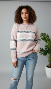 LaBellaa's - Elegante Dames Gebreide Fair Isle Pullover