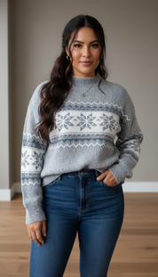 LaBellaa's - Elegante Dames Gebreide Fair Isle Pullover