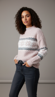 LaBellaa's - Elegante Dames Gebreide Fair Isle Pullover