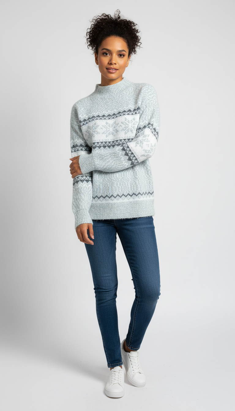 LaBellaa's - Elegante Dames Gebreide Fair Isle Pullover