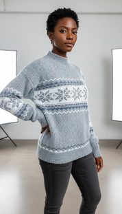 LaBellaa's - Elegante Dames Gebreide Fair Isle Pullover