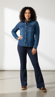 Tijdloze Denim - Vrouwen Klassieke Demin Travelbroek