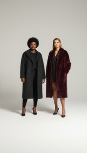 Majestic's - Elegante Vrouwen Faux Fur Lange Jas