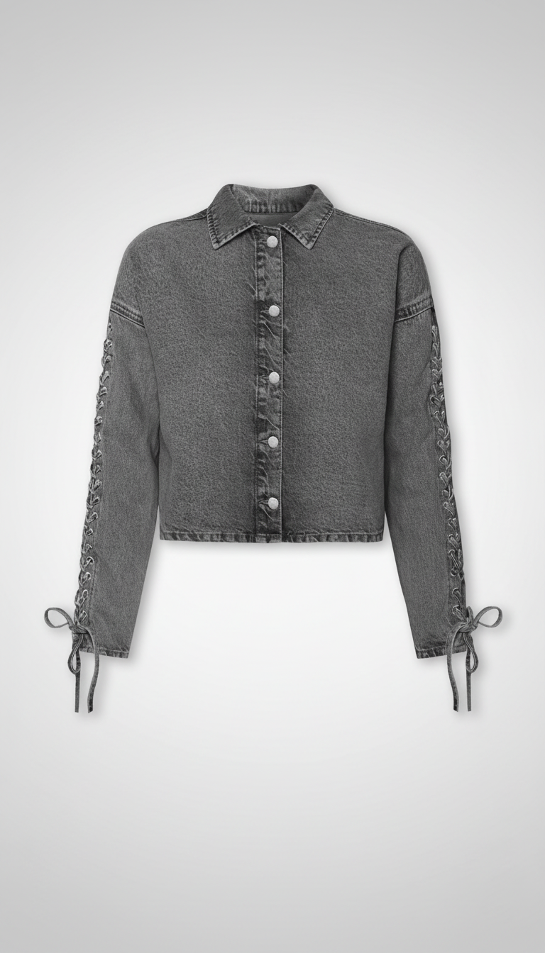 Urban Edge - Hedendaagse Vrouwen Denim Veterjack
