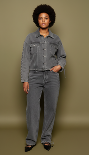 Urban Edge - Hedendaagse Vrouwen Denim Veterjack