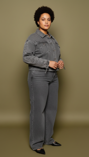 Urban Edge - Hedendaagse Vrouwen Denim Veterjack
