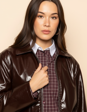 Rebel's Edge - Moderne Vrouwen Glanzende Bomberjack