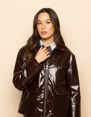 Rebel's Edge - Moderne Vrouwen Glanzende Bomberjack