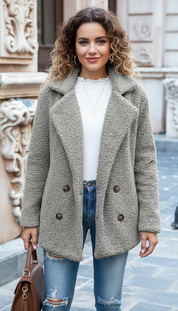 Harper's - Dames Teddybeer Fleece Stof Jas