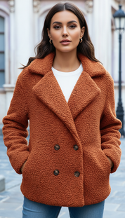Harper's - Dames Teddybeer Fleece Stof Jas