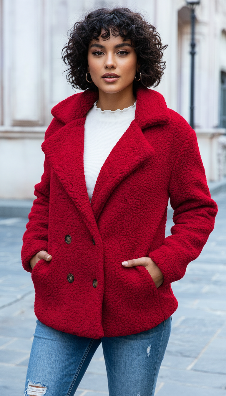 Harper's - Dames Teddybeer Fleece Stof Jas
