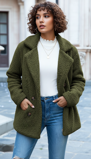 Harper's - Dames Teddybeer Fleece Stof Jas