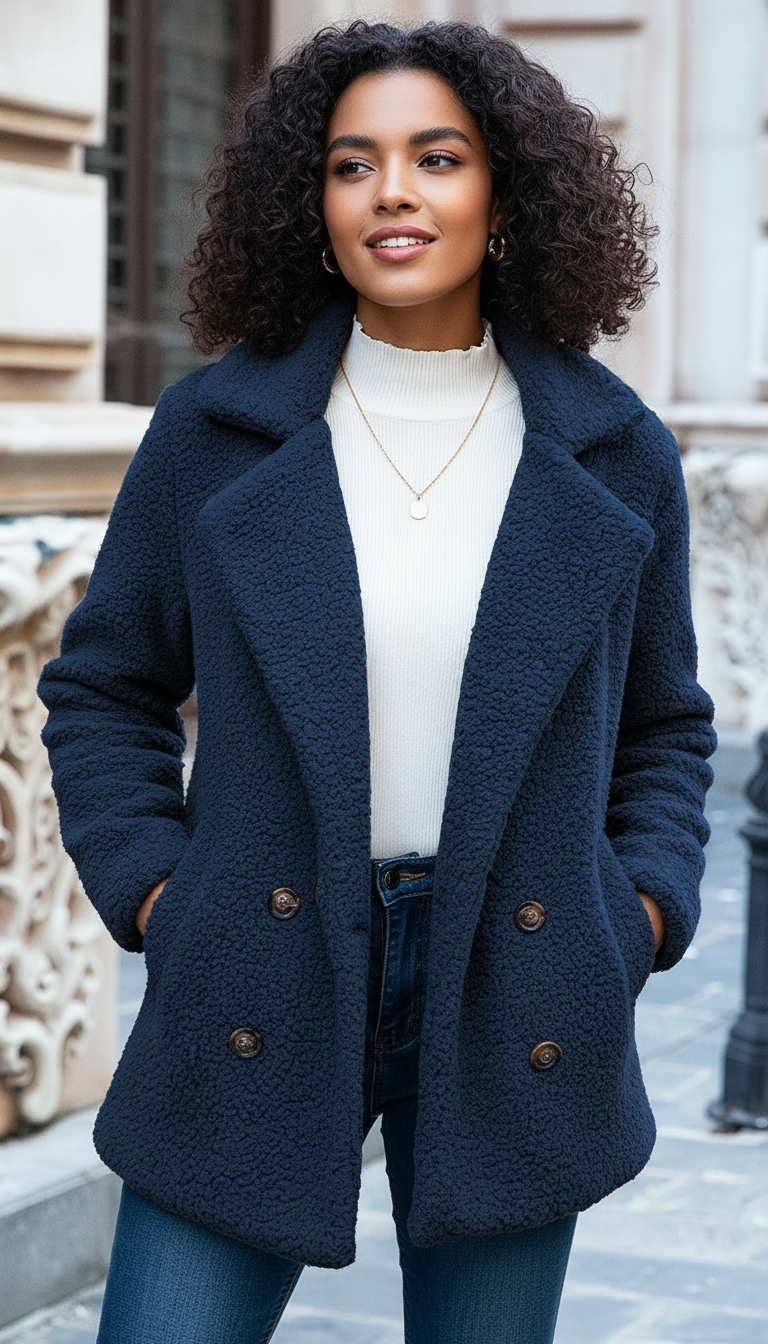 Harper's - Dames Teddybeer Fleece Stof Jas