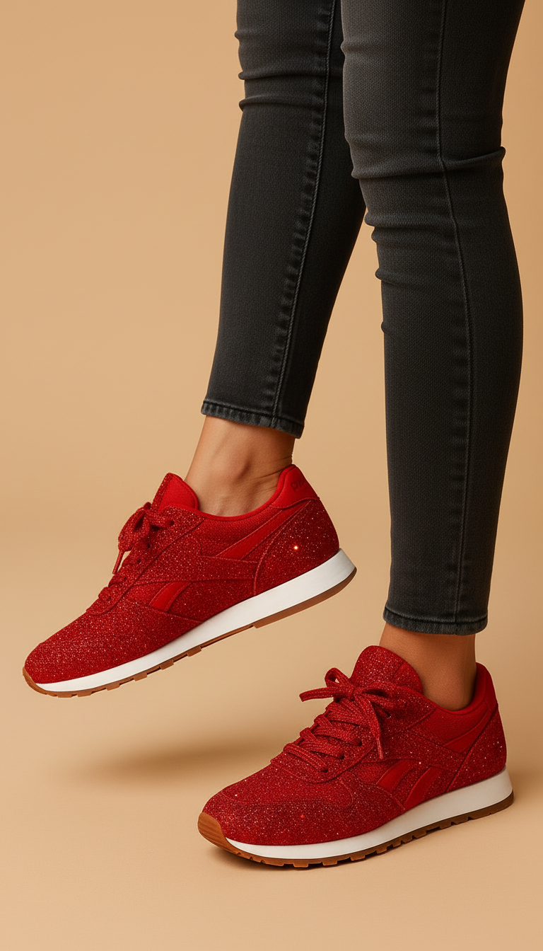 Valentino's - Dames Glitter Overlay Sneakers