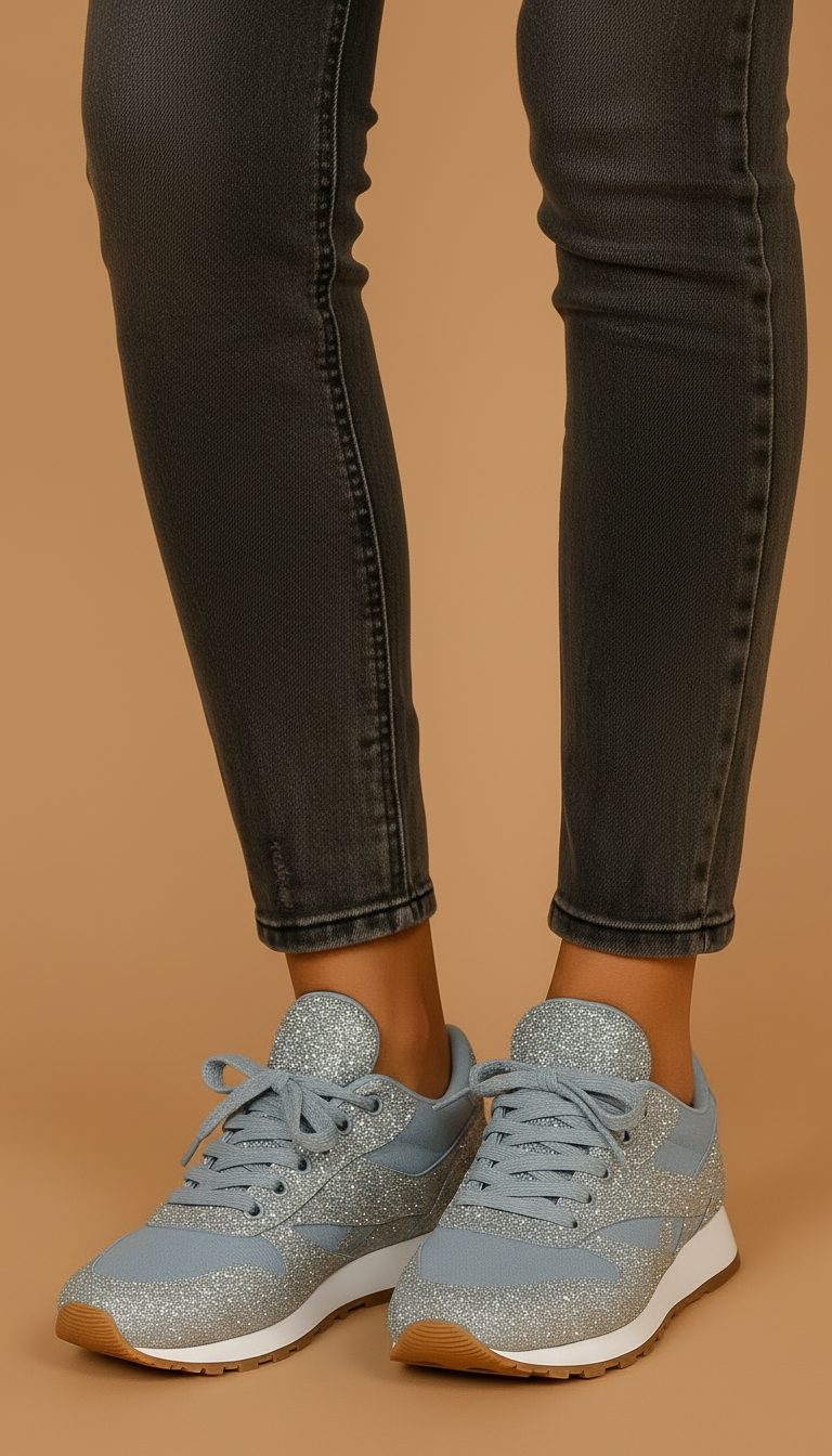 Valentino's - Dames Glitter Overlay Sneakers
