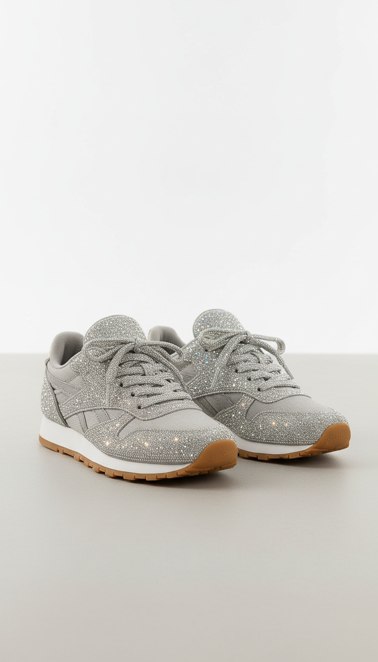 Valentino's - Dames Glitter Overlay Sneakers