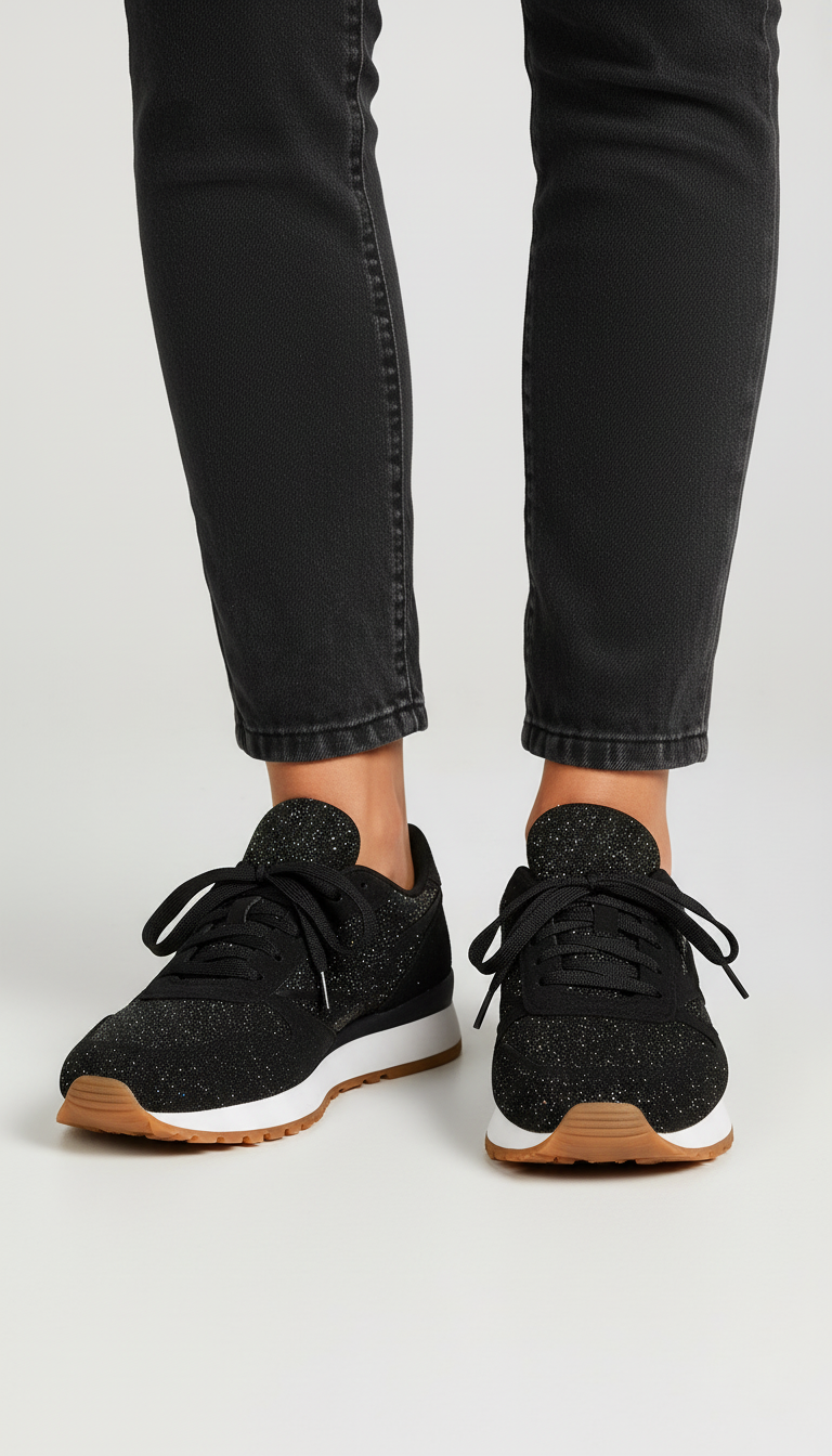Valentino's - Dames Glitter Overlay Sneakers