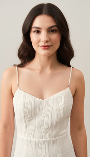 Harper's - Vrouwen Getextureerde Split Midi Jurk