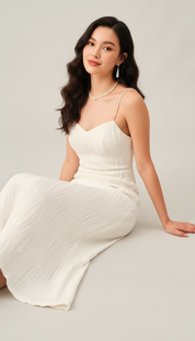 Harper's - Vrouwen Getextureerde Split Midi Jurk