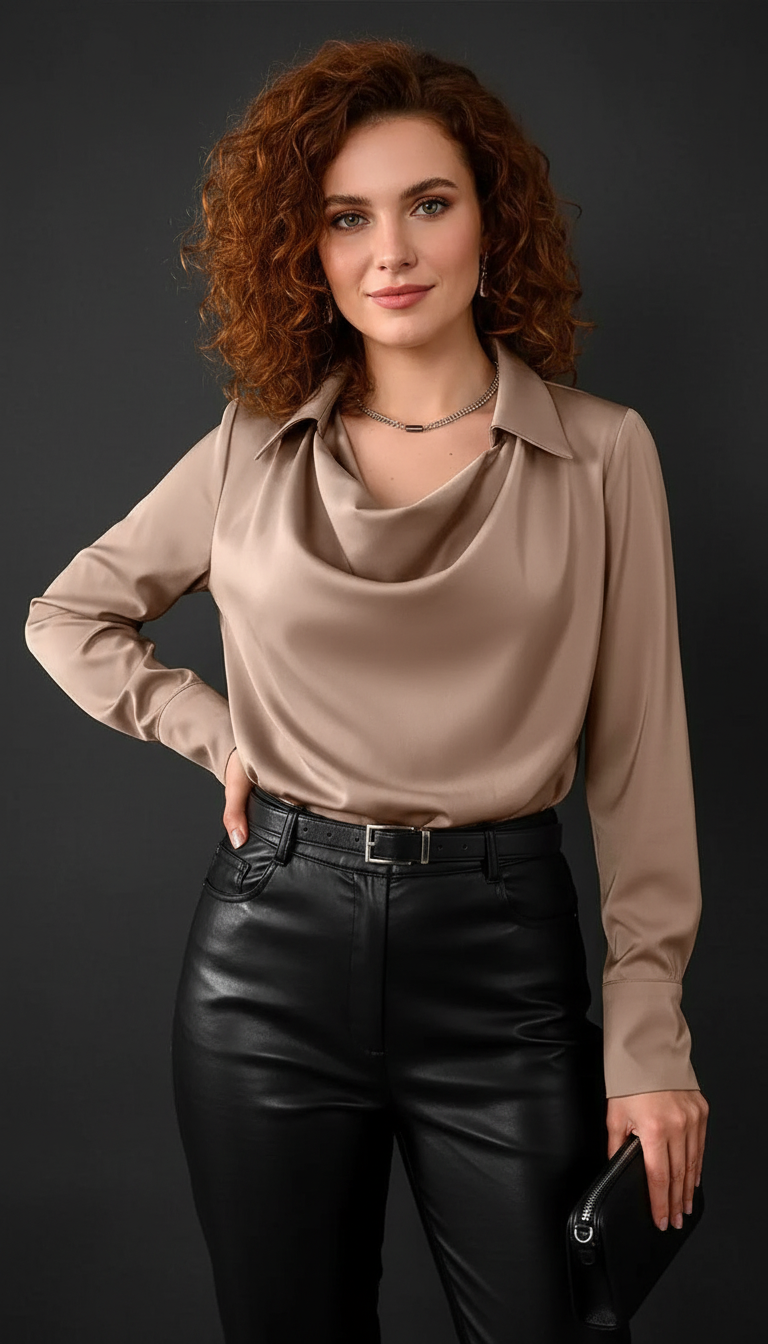 DuPont's - Dames Watervalhals Blouse