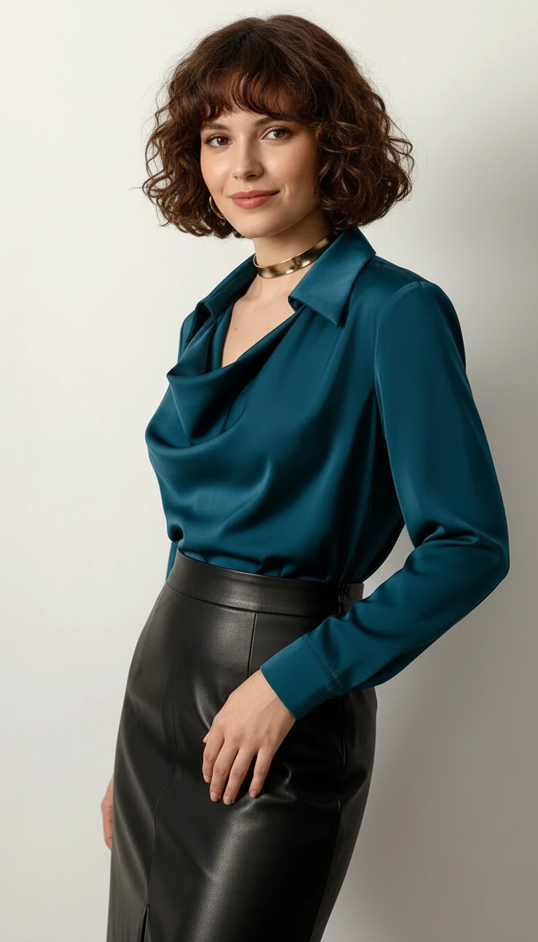 DuPont's - Dames Watervalhals Blouse