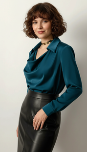 DuPont's - Dames Watervalhals Blouse