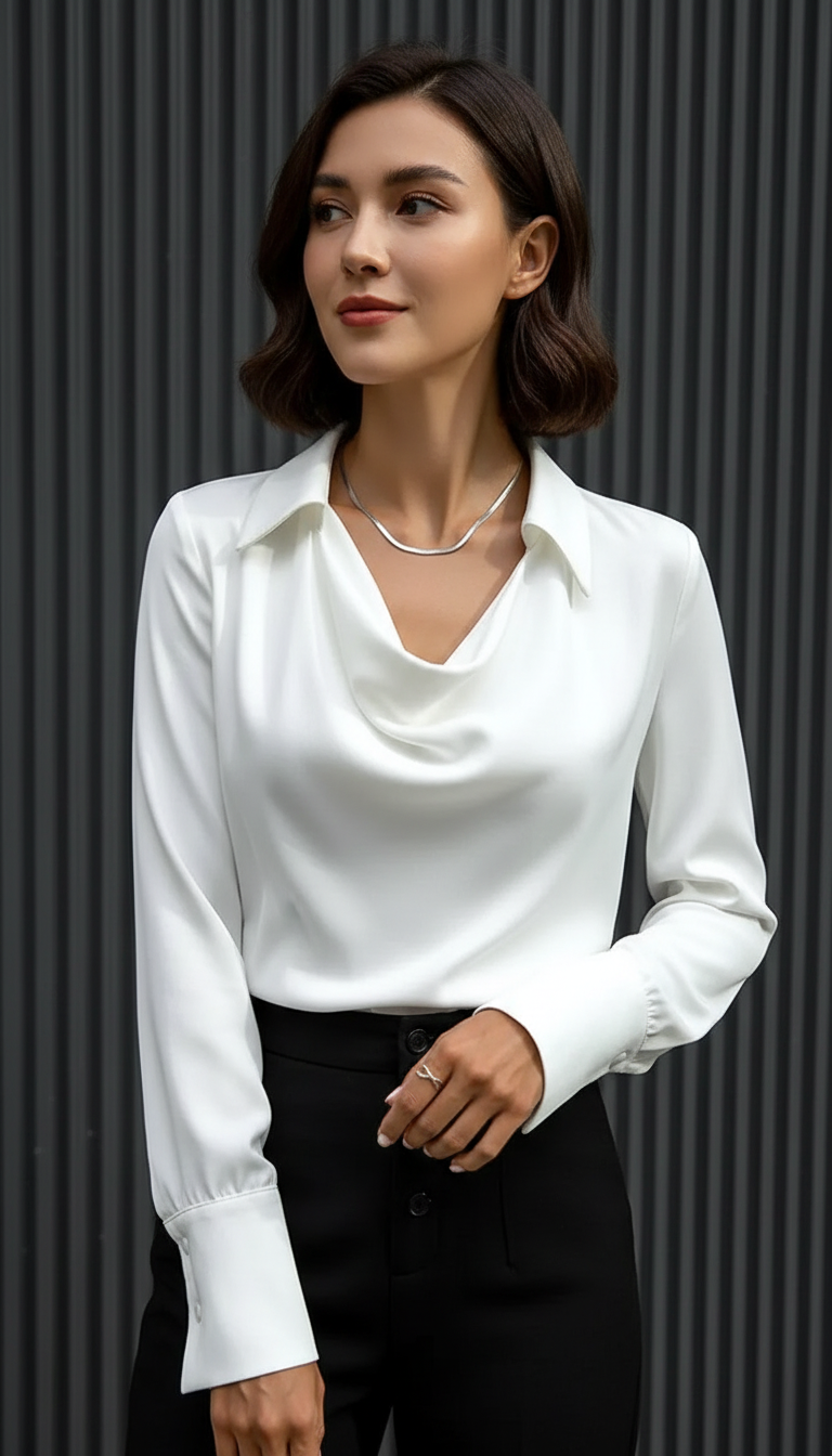 DuPont's - Dames Watervalhals Blouse