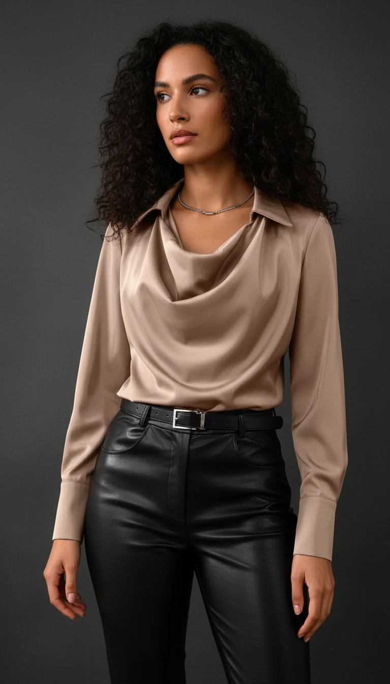 DuPont's - Dames Watervalhals Blouse