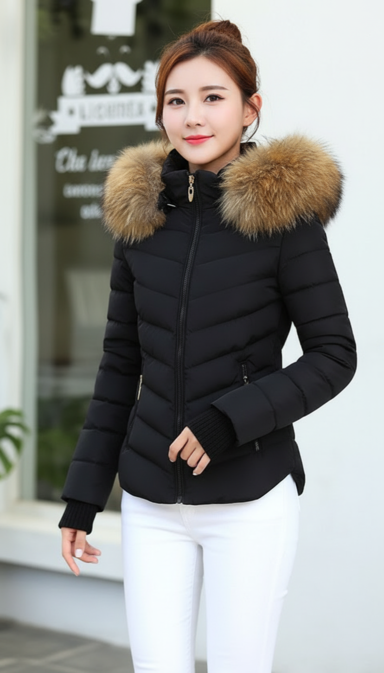 Harper's - Dames Pufferjas met Faux Bontkraag